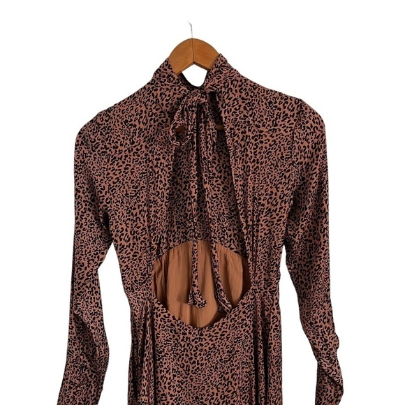 FREE PEOPLE Blogger Favorite Cocoa Loveless Leopard Midi Dress - Picture 6 of 11